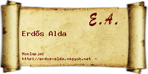 Erdős Alda névjegykártya